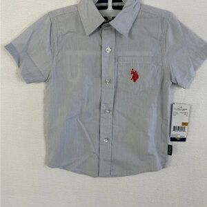 Kids Gray Polo Shirt with Red Logo